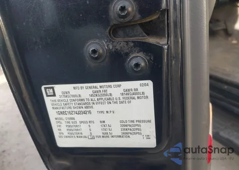 2004 Chevrolet Suburban 1500 Ls from USA, damaged, VIN 1GNEC16Z74J234216